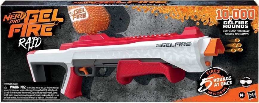 Помповый бластер Нерф Про Гельфайр Рейд стреляет гелевыми шариками Nerf Pro Gelfire Raid F7634 F7634 фото
