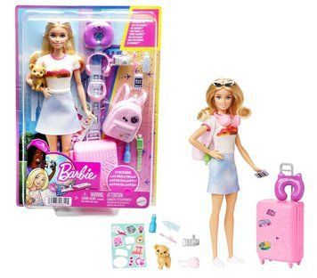 Лялька Барбі подорож з цуценям та аксесуарами Barbie Travel Mattel HJY18 HJY18 фото