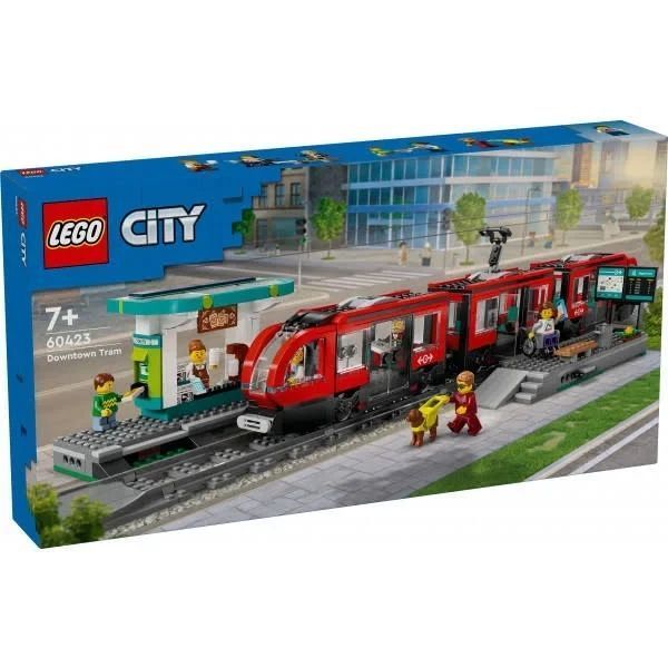 Конструктор Лего Сіті трамвай та вокзал у центрі міста ігровий набір LEGO City Tram and Station 60432 60423 фото
