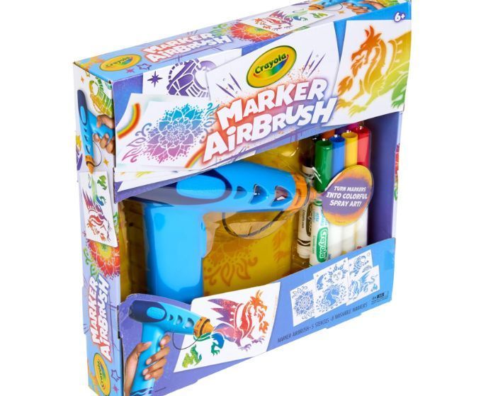 Набір для малювання аерографом з 8 маркерами та трафаретами Crayola Marker Airbrush 747669 747669 фото