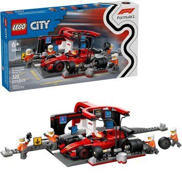 Конструктор Лего Сіті піт-стоп F1 з болідом Ferrari ігровий набір Lego City Ferrari 60443 60443 фото