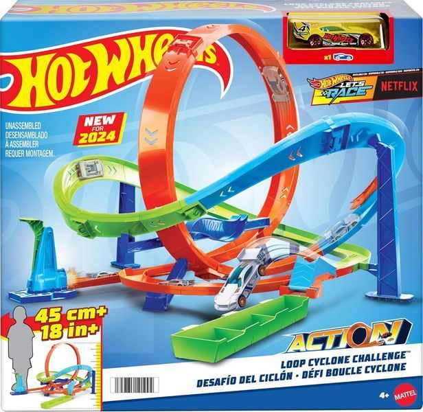 Великий трек Хот Вілс циклон петля випробування гіперпетлі Hot Wheels Cyclone HTK16 HTK16 фото