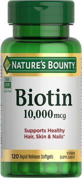 Вітамінний комплекс Nature's Bounty Біотин 10000 мкг США для волосся 120 капсул 81697 81697 фото