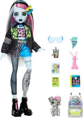 Лялька Монстер Хай Френкі Штейн у джинсовій куртці та шортах Monster High Frankie Stein HXH73 фото