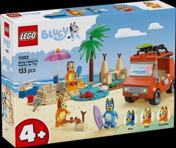Конструктор Лего Блуї пляж і сімейна поїздка на автомобілі Блуї Lego Bluey Beach Car Trip 11202 11202 фото