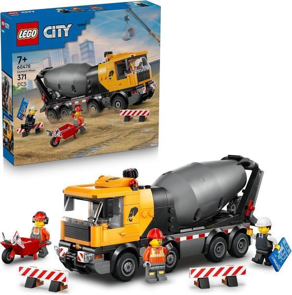 Конструктор Лего Сіті бетонозмішувач будівельна техніка Lego City Concrete Mixer 60478 60478 фото