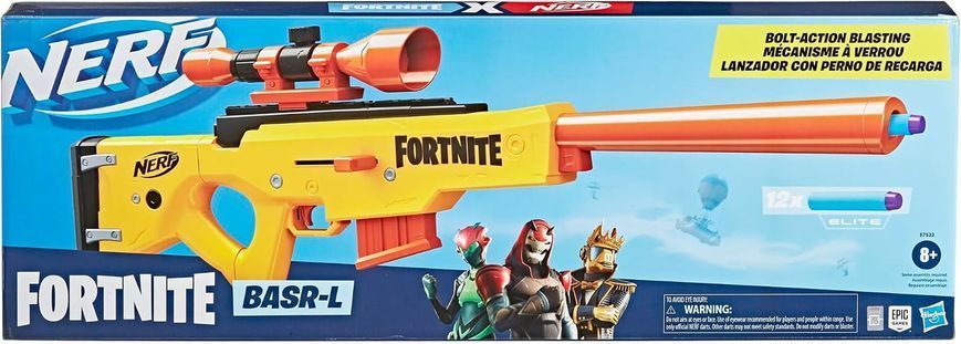 Бластер Нерф Фортнайт снайперская винтовка BASR-L Bolt стреляет далеко Nerf Fortnite BASR-L E7522 E7522 фото