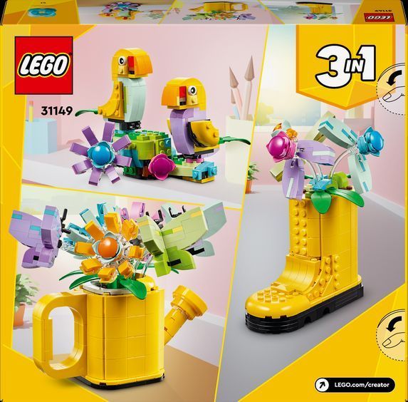 Конструктор Лего Креатор 3 в 1 цветы в лейке декоративный набор Lego Creator Flowers in Watering Can 31149 31149 фото